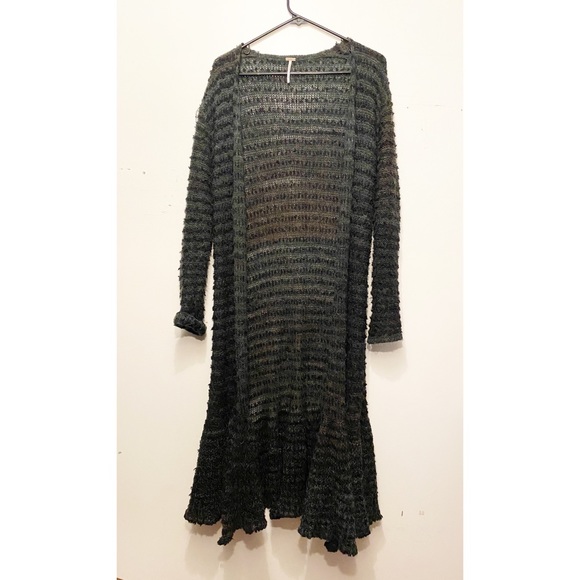 Free People Striped Green “smile like you”Duster - Picture 3 of 8